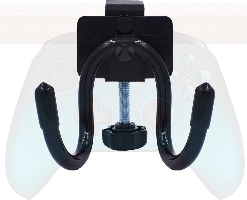 YYST Desk Mount Game Controller Holder Clamp On Hanger Holder Storage Rack Compatible with PS3/PS4/PS5/Xbox 360/Xbox One/S/X/Elite/Series S/Series X Controller, Pro Controller (1) - Image 1